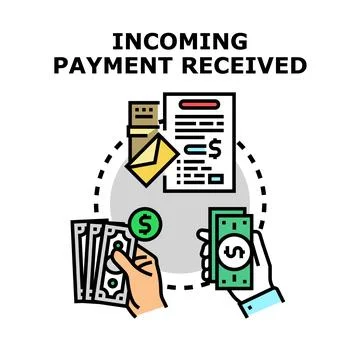 Incoming payment received vector concept illustration 스톡 일러스트