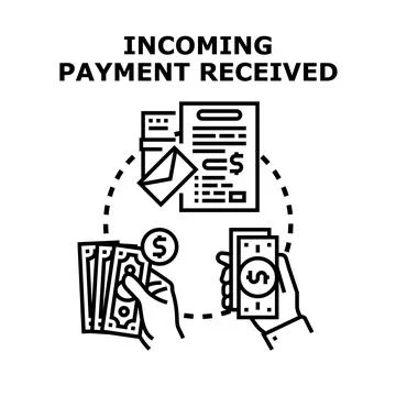 Incoming payment received vector concept illustration 스톡 일러스트