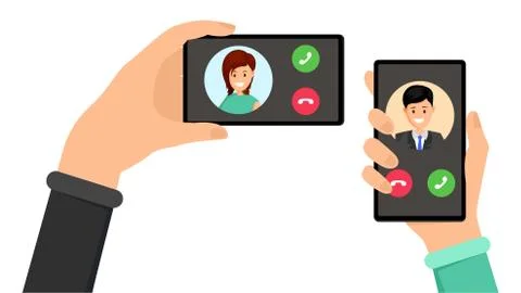 Incoming phone call interface vector illustration Stock Illustration