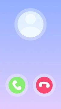 Incoming phone call screen interface, vector illustration. Stock Illustration