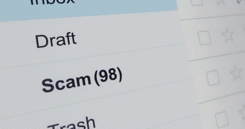 Incoming Scam emails counter, Scam folder with increasing number of emails Video stock 278397792