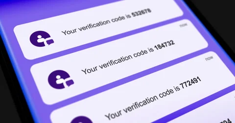 Incoming sms with OTP code, one-time password message on smartphone screen Stock Footage 281419738