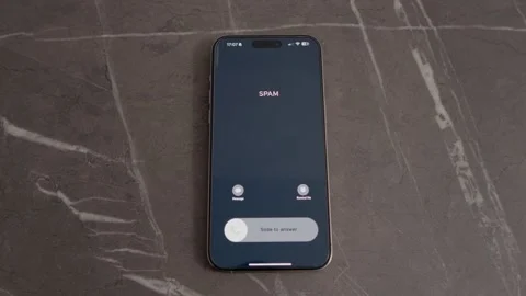 Incoming spam call on smartphone creates potential risk for user Stock Footage 334041145
