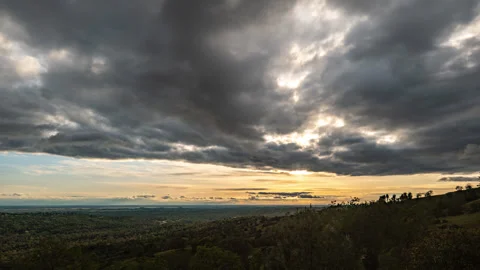 Incoming Storm Clouds Race Across California's Central Valley Time Lapse Stock Footage 280074833