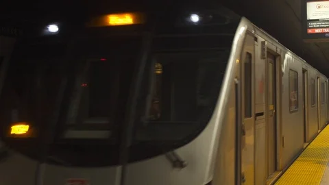 Incoming subway in station Stock Footage 86090686