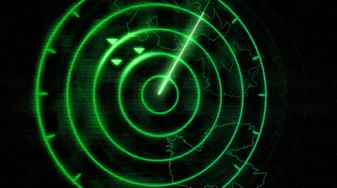 Incoming targets on radar screen Video stock 59153551