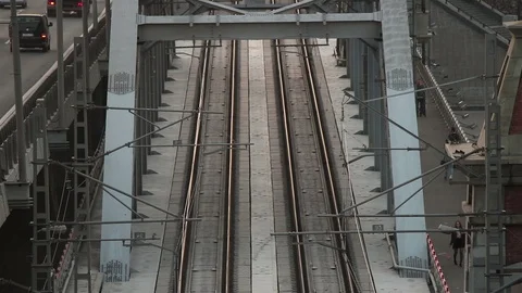 An incoming train in Moscow Stock Footage 98274413