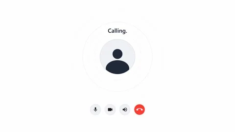 Incoming video call interface with calling icon. 4K 스톡 동영상 344845219