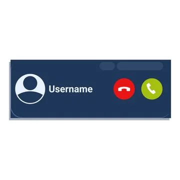 Incoming video call interface showing username and buttons 스톡 일러스트