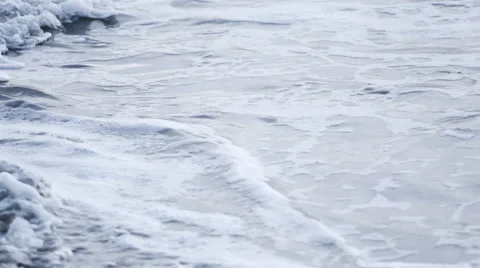 Incoming waves on the beach - closeup - coney island Stock Footage 63101822