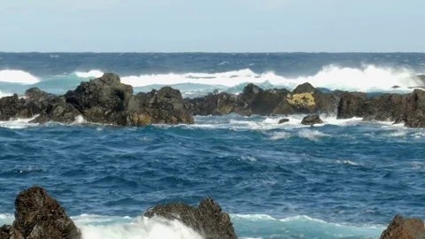 Incoming waves Stock Footage 72809483