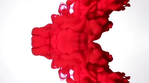 Incomparable red clouds of ink on a white background Stock Footage 317796335