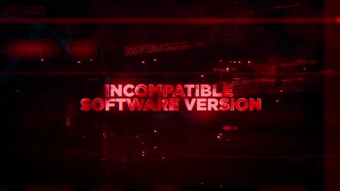 Incompatible Software Version Word on Hacker concept technology futuristic Stock Footage 342454877
