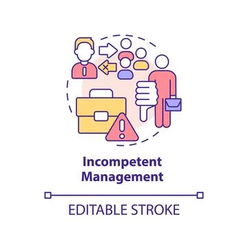 Incompetent management concept icon Stockillustratie