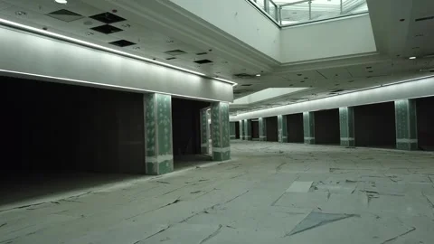 Incomplete interior at the construction site of a public space. Stock Footage 299511470