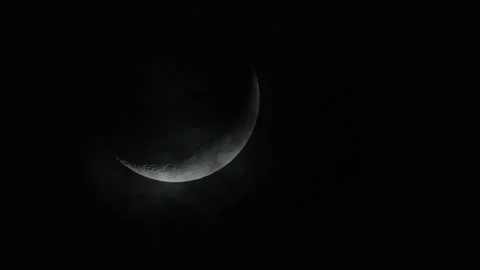 Incomplete Moon slow moves through the night sky. Stock Footage 311801990