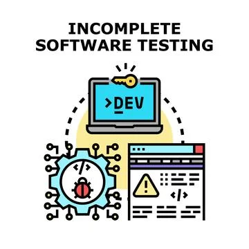Incomplete software testing causing development bugs イラスト素材