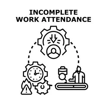 Incomplete work attendance concept vector illustration Stock Illustration