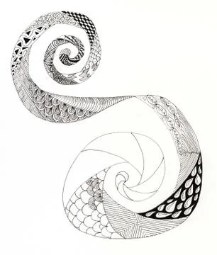 Incomplete zentangle swirl. Stock Illustration