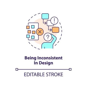 Inconsistency concept icon Stock Illustration
