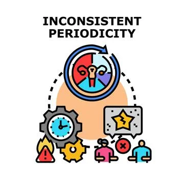 Inconsistent periodicity causing cycle and reproductive health problems Stock Illustration
