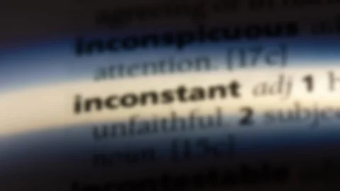 Inconstant word in a dictionary. Stock Footage 99561070