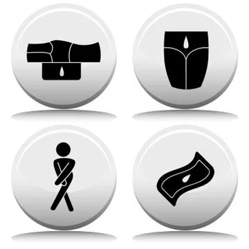 Incontinence Button Set Stock Illustration