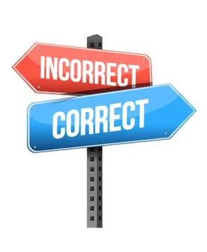 Incorrect and correct road sign illustration design over a white background Ilustração Stock