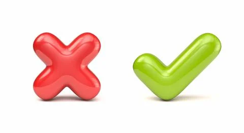 Incorrect and correct sign 3D Stock Illustration