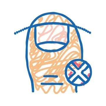 Incorrect cut nail icon doodle illustration Stock Illustration