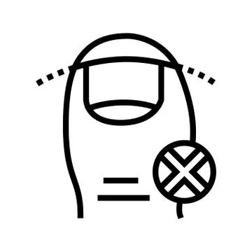 Incorrect cut nail line icon vector illustration Stockillustratie