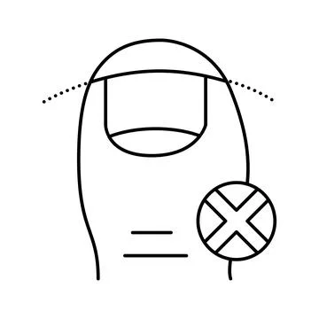 Incorrect cut nail line icon vector illustration Stock Illustration