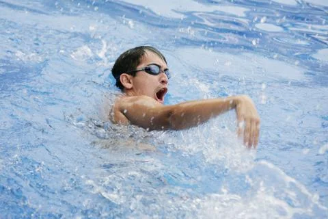 Incorrect hand posture for swimming Stock Photos