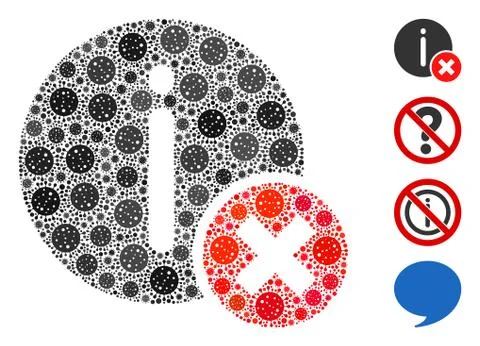 Incorrect Info Mosaic of Covid Virus Elements Stock Illustration