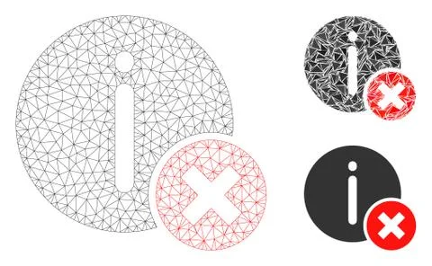 Incorrect Info Vector Mesh Carcass Model and Triangle Mosaic Icon Stock Illustration