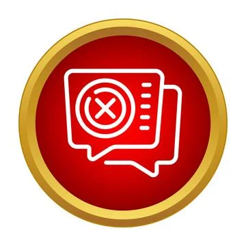 Incorrect message chat icon on red button イラスト素材