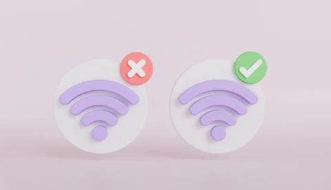Incorrect red checkmark and correct green checkmark Wi-Fi, approved, decline イラスト素材