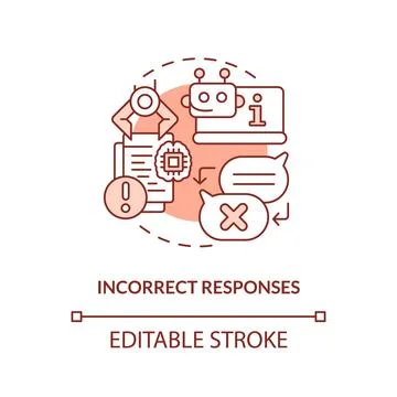 Incorrect responses gradient concept editable icon Stock Illustration