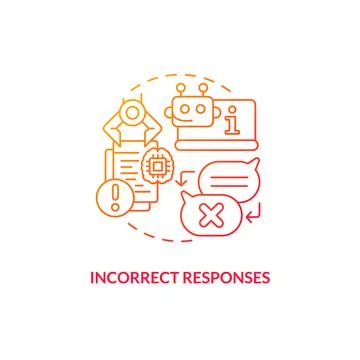 Incorrect responses gradient concept icon Stock Illustration
