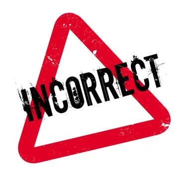 Incorrect rubber stamp Stock Illustration
