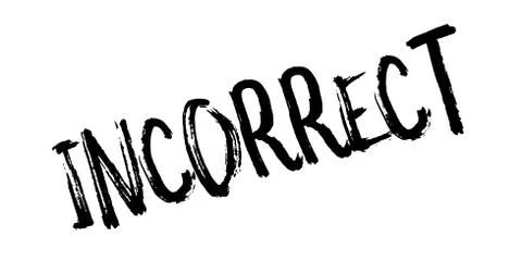 Incorrect rubber stamp Stock Illustration