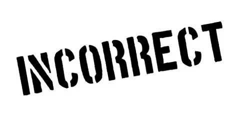 Incorrect rubber stamp Stock Illustration
