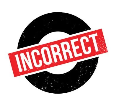 Incorrect rubber stamp Stock Illustration