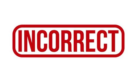 Incorrect Rubber Stamp. Red Incorrect Rubber Grunge Stamp Seal Vector Illus.. Stock Illustration