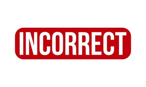 Incorrect Rubber Stamp. Red Incorrect Rubber Grunge Stamp Seal Vector Illus.. イラスト素材