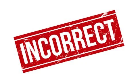 Incorrect Rubber Stamp. Red Incorrect Rubber Grunge Stamp Seal Vector Illus.. Stockillustratie