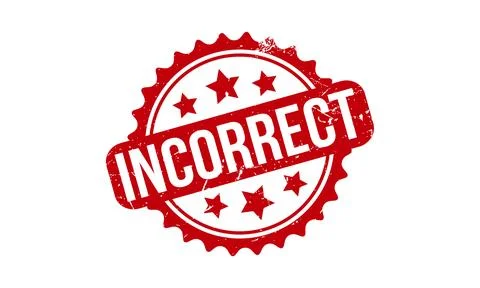 Incorrect Rubber Stamp. Red Incorrect Rubber Grunge Stamp Seal Vector Illus.. イラスト素材