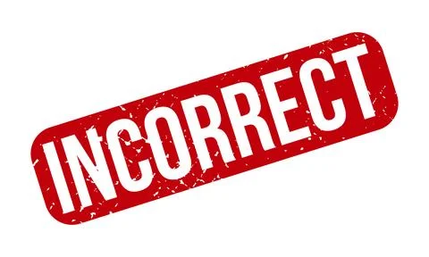 Incorrect Rubber Stamp. Red Incorrect Rubber Grunge Stamp Seal Vector Illus.. 库存插图