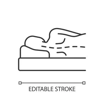 Incorrect sleeping position linear icon Illustrazione stock