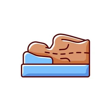 Incorrect sleeping position RGB color icon 库存插图